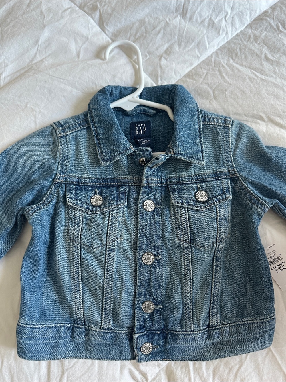 GAP Kids Washed Blue Denim Jacket 6-12M